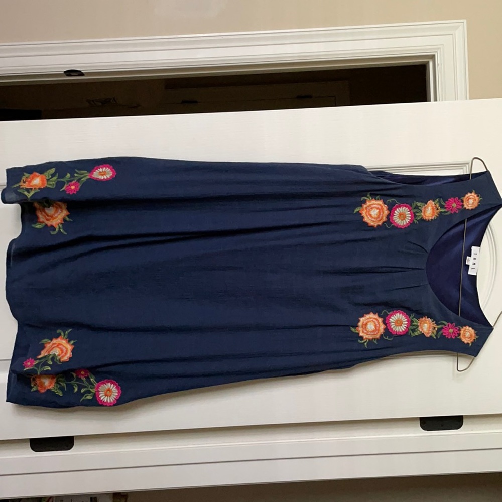 Blue Jean/ embroidered dress